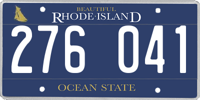 RI license plate 276041