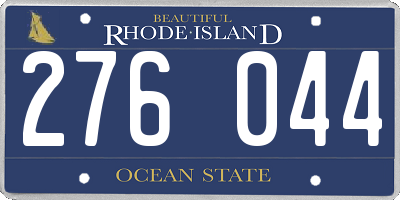 RI license plate 276044