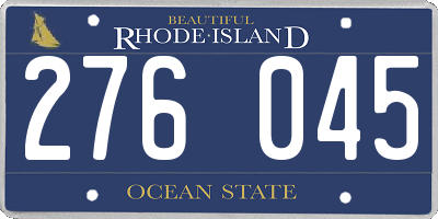 RI license plate 276045