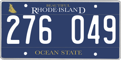 RI license plate 276049