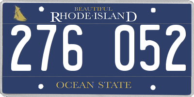 RI license plate 276052