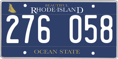 RI license plate 276058