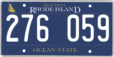 RI license plate 276059