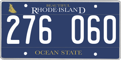 RI license plate 276060