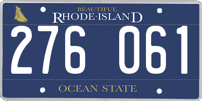 RI license plate 276061