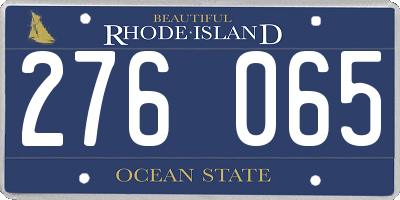 RI license plate 276065