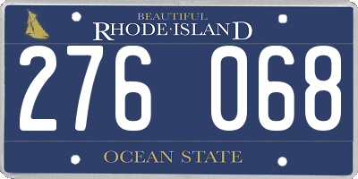RI license plate 276068