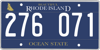 RI license plate 276071