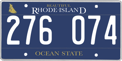 RI license plate 276074