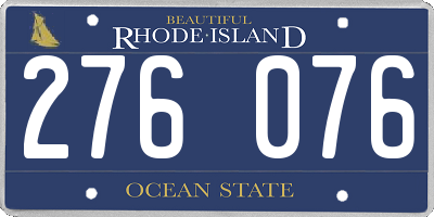 RI license plate 276076