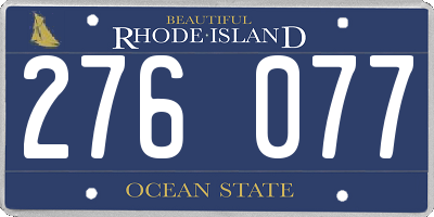 RI license plate 276077