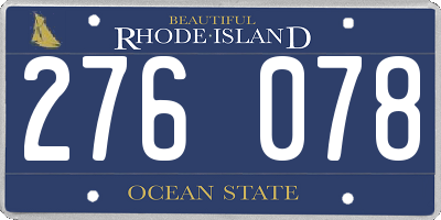 RI license plate 276078