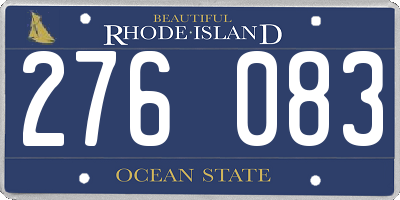 RI license plate 276083