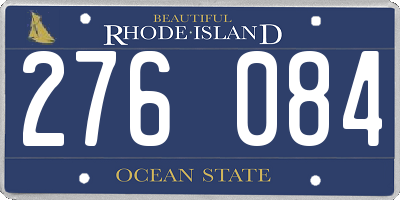 RI license plate 276084