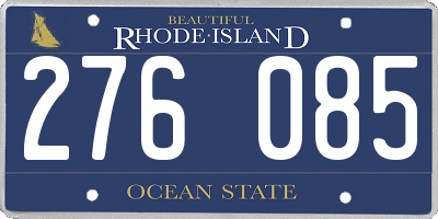 RI license plate 276085