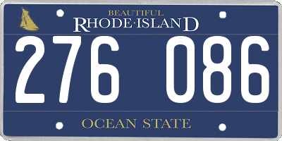RI license plate 276086