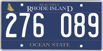 RI license plate 276089