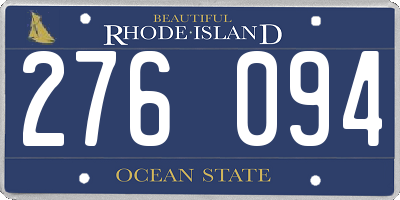 RI license plate 276094
