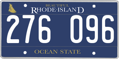RI license plate 276096
