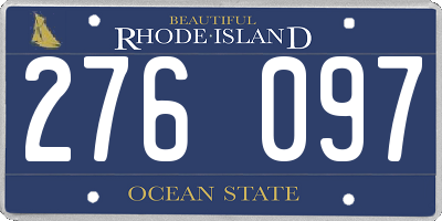 RI license plate 276097