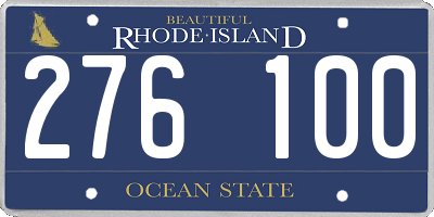 RI license plate 276100