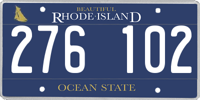RI license plate 276102