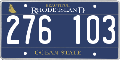 RI license plate 276103