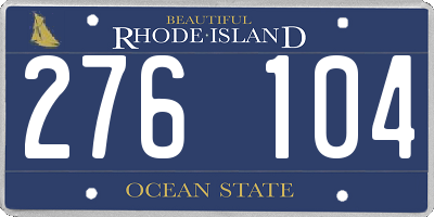 RI license plate 276104