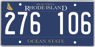 RI license plate 276106