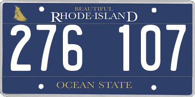 RI license plate 276107