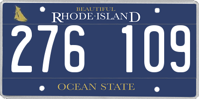 RI license plate 276109