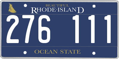 RI license plate 276111