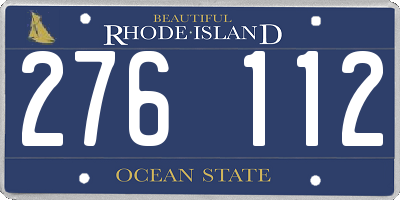 RI license plate 276112