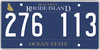RI license plate 276113