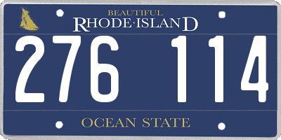 RI license plate 276114