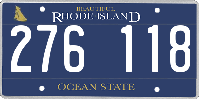 RI license plate 276118