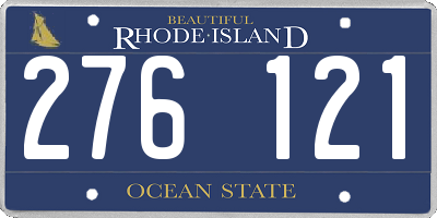 RI license plate 276121