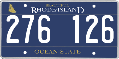 RI license plate 276126