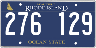 RI license plate 276129