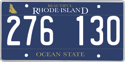 RI license plate 276130
