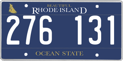 RI license plate 276131