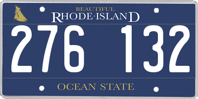 RI license plate 276132