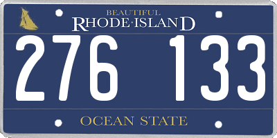 RI license plate 276133