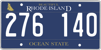 RI license plate 276140