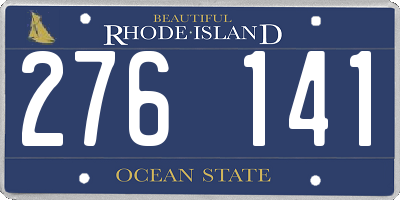 RI license plate 276141