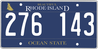 RI license plate 276143