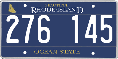RI license plate 276145