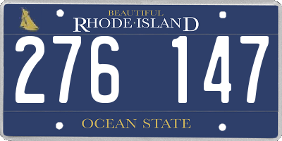 RI license plate 276147