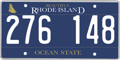 RI license plate 276148