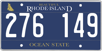 RI license plate 276149